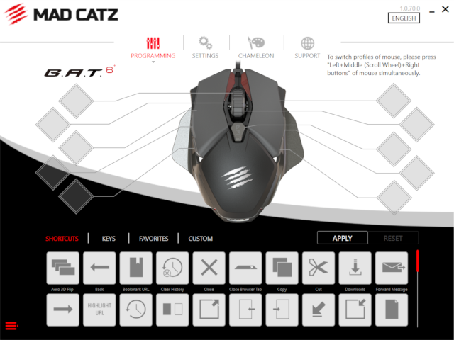 Picture of Mad Catz B.A.T. Software Key Binding