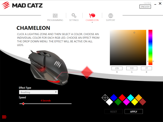 Picture of Mad Catz B.A.T. Software RGB Setup
